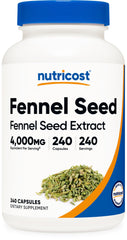 Nutricost frasco frente mostrando 240 cápsulas y beneficio conveniencia