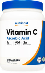 Nutricost frasco frontal mostrando el envase y beneficio de cantidad pura