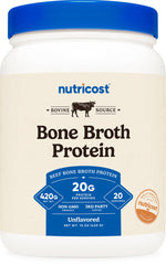 Nutricost envase frontal mostrando etiqueta y beneficios visibles