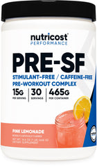 Nutricost frente del envase Pink Lemonade mostrando porciones y marca