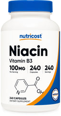 Nutricost frasco frontal mostrando 240 cápsulas y etiqueta clara