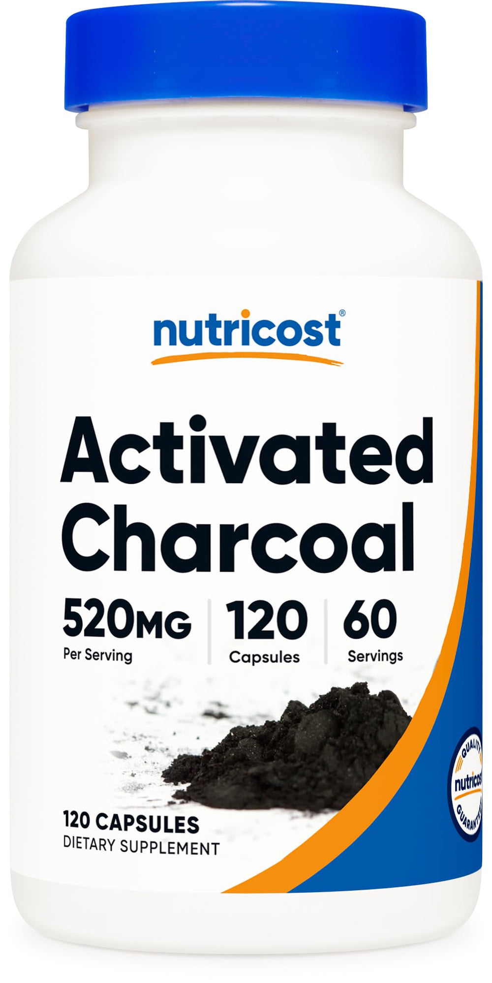 Nutricost frasco frontal mostrando el envase y cantidad 120 cápsulas