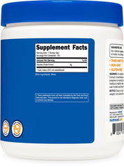Nutricost glicina etiqueta con información de ingredientes y certificaciones