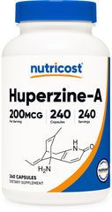 Nutricost Huperzine A frasco frontal mostrando diseño y cantidad 240 cápsulas