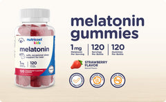 Nutricost Kids Melatonin Gummies closeup strawberry showcases flavor