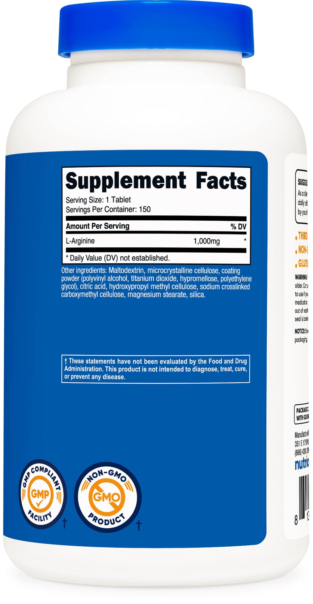 Nutricost etiqueta con información nutricional y beneficios de calidad