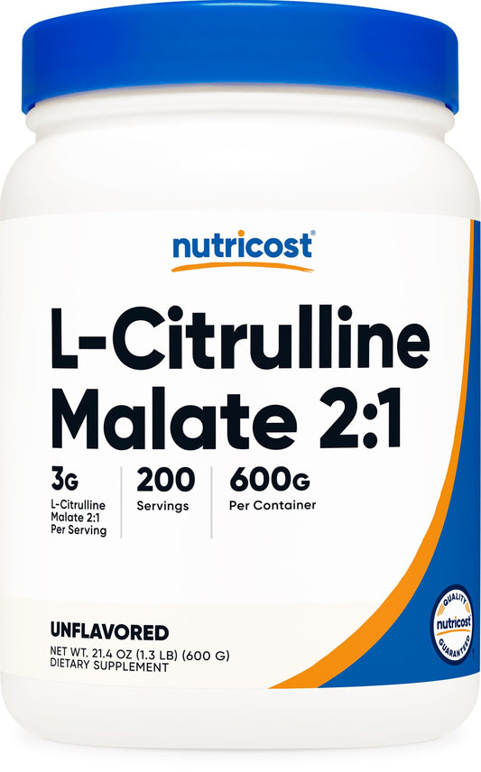 Nutricost envase frontal que muestra 600 g y beneficios de calidad