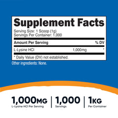 Nutricost L-Lysine textura de polvo fino, fácil disolución y mezcla