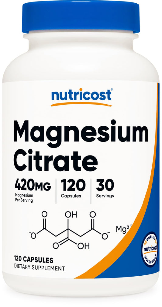 Nutricost Magnesium Citrate bottle front for daily mineral support