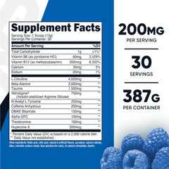 Nutricost polvo azul textura cercana indicando solubilidad y sabor atractivo