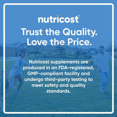 Nutricost sello de certificación NSF/GMP destacando control de calidad
