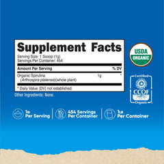 Nutricost spirulina polvo textura fina para mezclas nutritivas