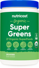 Nutricost frasco frontal sin sabor, apariencia limpia y orgánica
