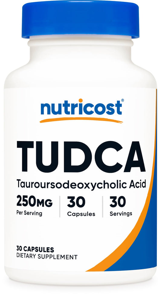 Nutricost Tudca vista frontal con etiqueta clara y certificaciones para elegir con confianza