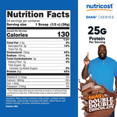 Nutricost Whey textura del polvo visible y mezcla fácil