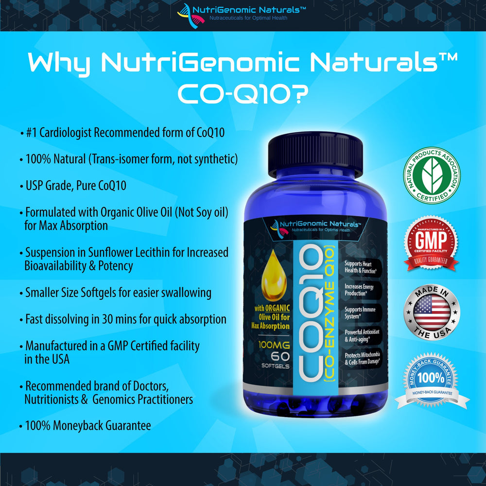 NutriGenomic Naturals etiqueta con lista de ingredientes y certificaciones