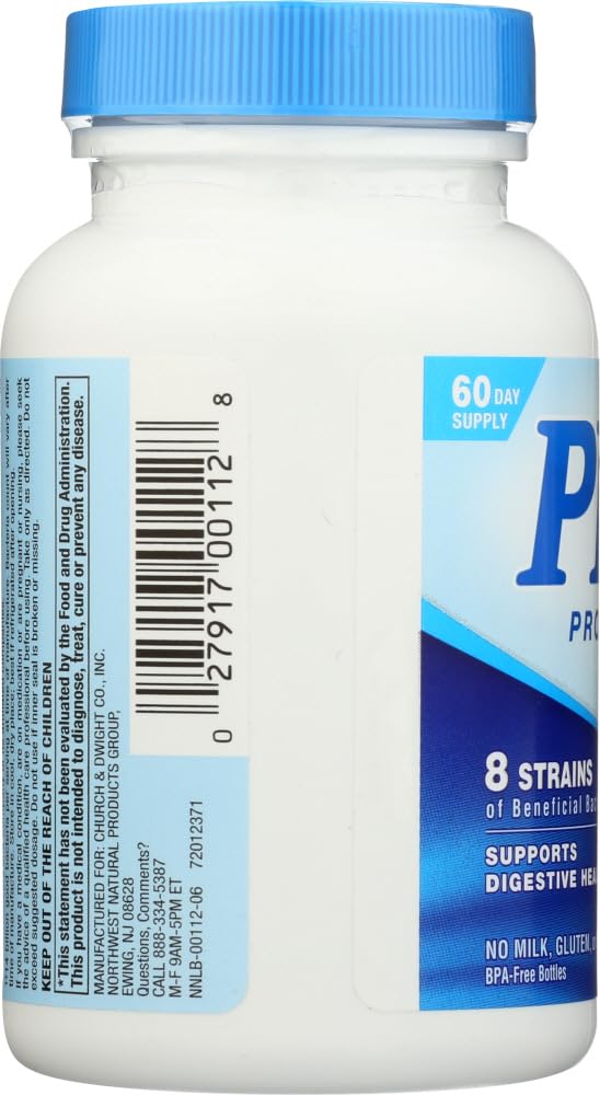 Close-up de cápsula PB8 Acidophilus de Nutrition Now destacando textura y integridad