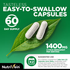 Nutrivein 120 cápsulas junto a una moneda para comparar tamaño