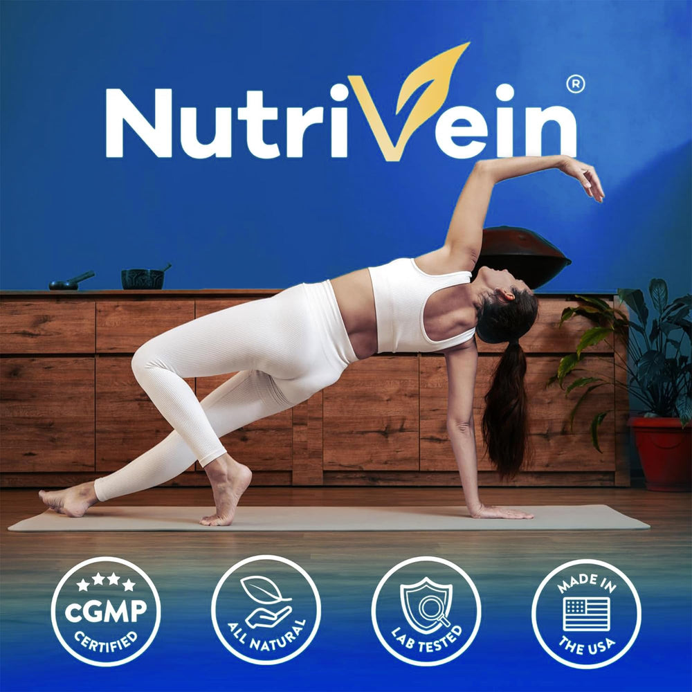 Nutrivein suplemento en escena de estilo de vida apoyando rutina diaria saludable