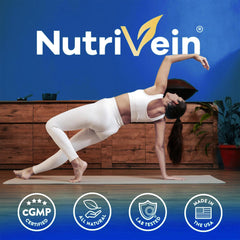 Nutrivein suplemento en escena de estilo de vida apoyando rutina diaria saludable