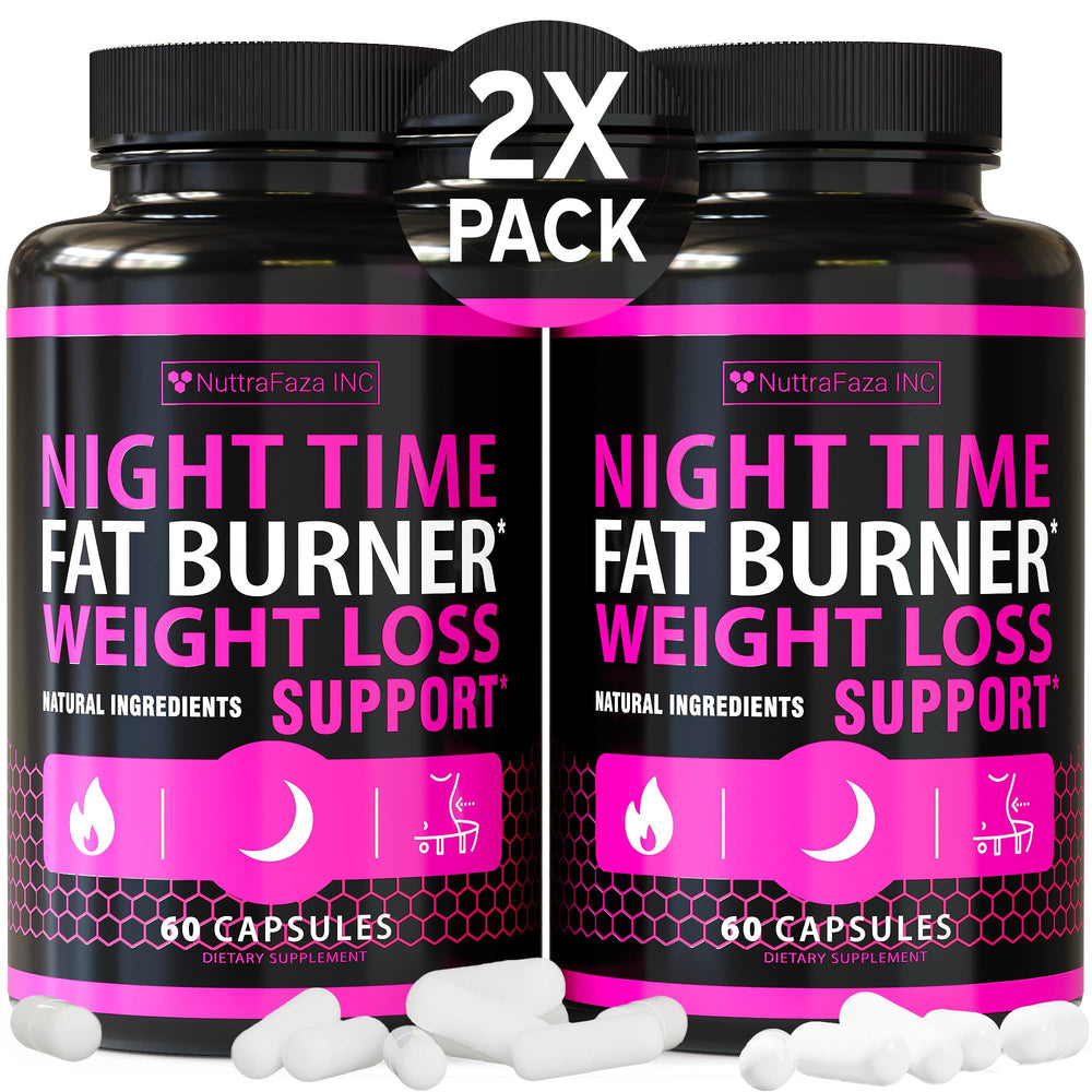 NuttraFaza INC envase frontal mostrando 2 pack y beneficios nocturnos