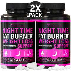 NuttraFaza INC envase frontal mostrando 2 pack y beneficios nocturnos