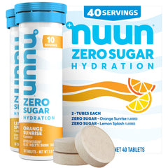 Nuun Zero Sugar frente del empaque Mixed Citrus mostrando tubos y marca, fácil identificación y portabilidad