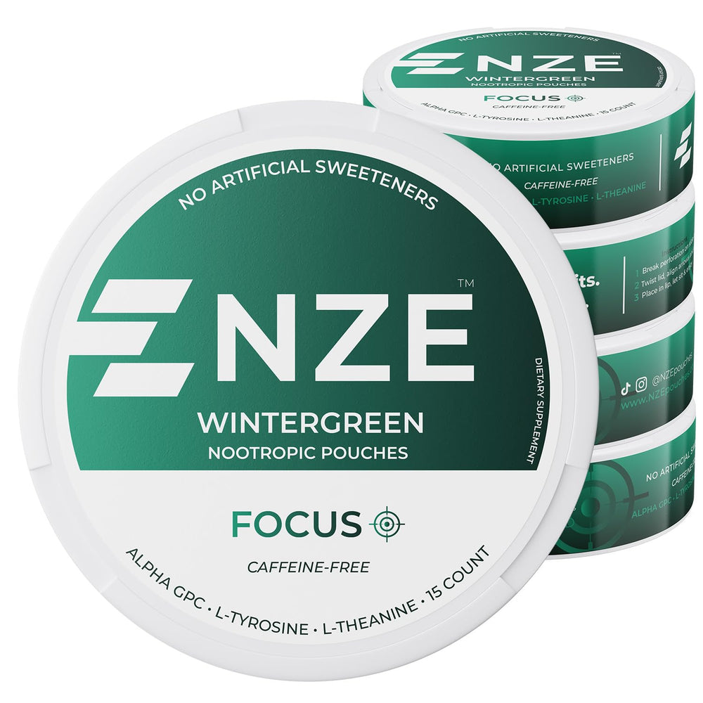 NZE lata frontal mostrando diseño y 15 sobres para conveniencia