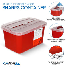 OakRidge Products contenedor en uso depositando una jeringa seguro