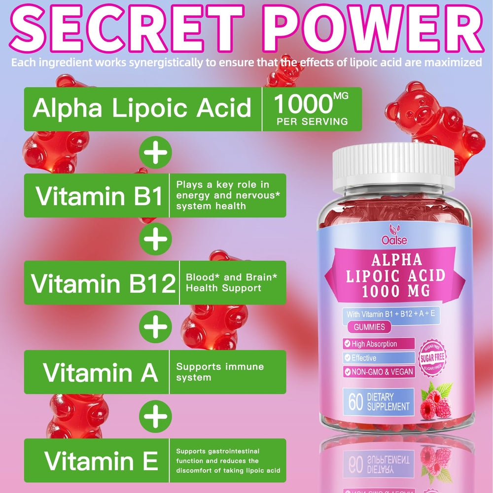 Gomitas OALSE con B1 y B12 para vitalidad y concentración