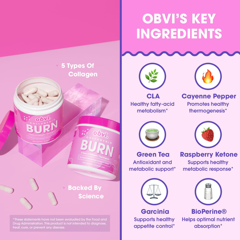Obvi Collagenic Burn: extracto de té verde para energía natural.