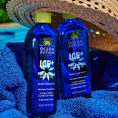 Ocean Potion gel en ambiente de playa para cuidado y recuperación tras sol