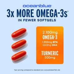 Oceanblue cápsula en mano para mostrar tamaño y facilidad de ingestión