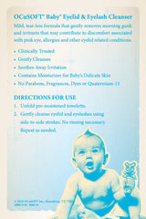 OCuSOFT Baby etiqueta ingredientes sin parabenos y sin fragancia