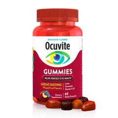 Ocuvite envase frontal mostrando 60 gomitas y marca, conveniente para rutina diaria