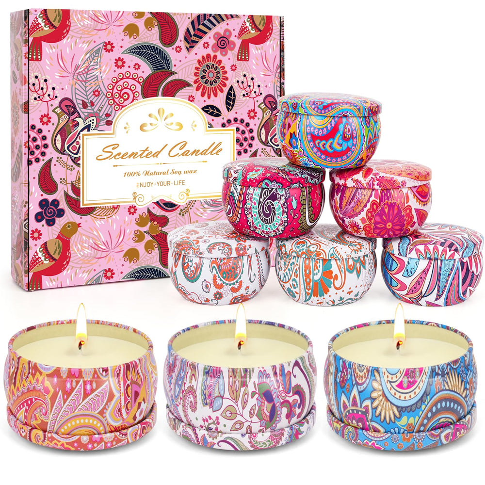 OFUN set frontal de 9 latas mostrando variedad de fragancias y presentación elegante