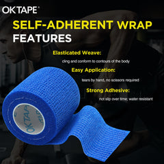 OK TAPE rollo junto a una mano para comparar tamaño y facilidad