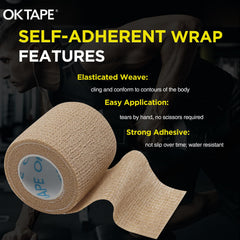 OK TAPE escala y tamaño del rollo para comparar volumen y uso