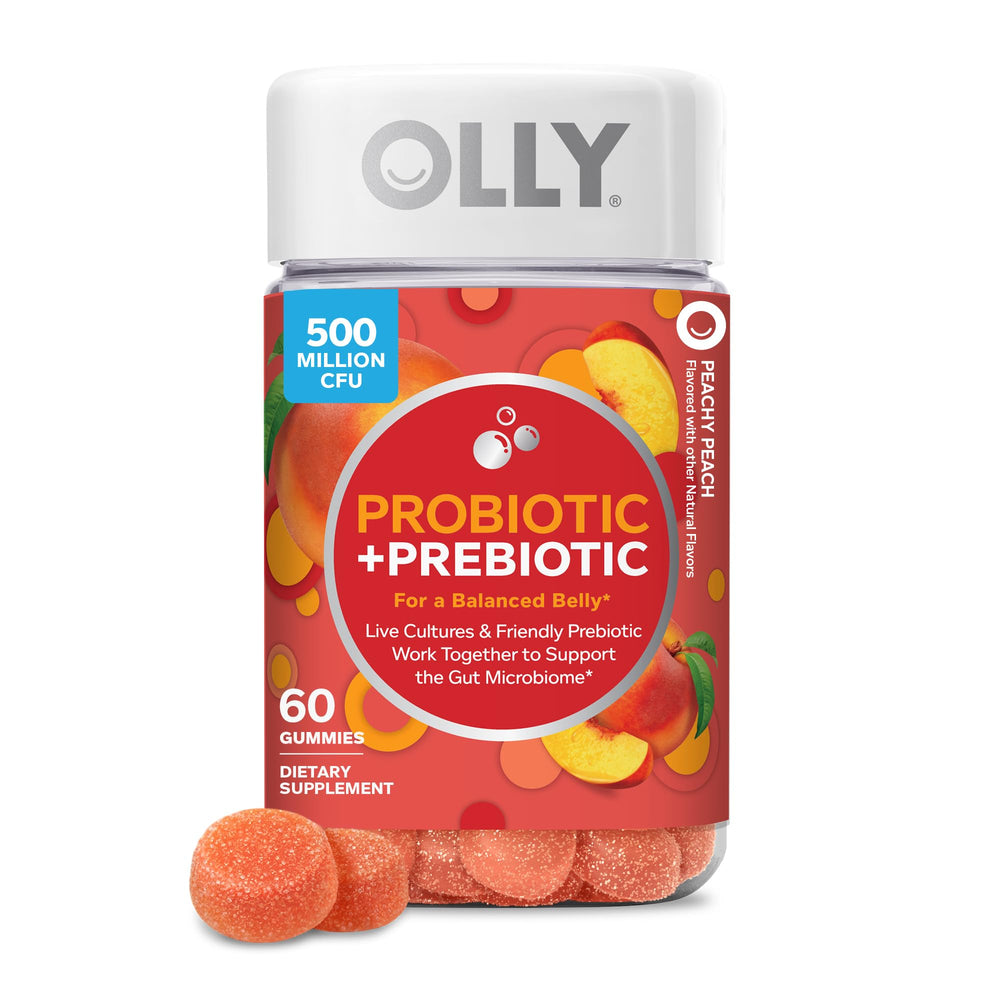 OLLY frasco frontal con gomitas probióticas, conveniencia diaria