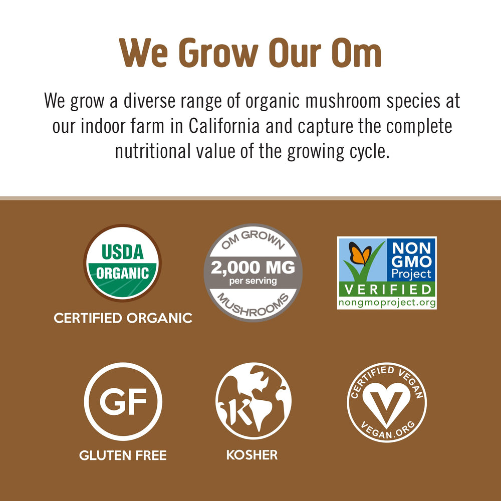OM MUSHROOM SUPERFOOD cucharada con porción exacta práctica