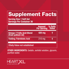 OmegaXL HeartXL en mesa con alimentos saludables representando apoyo al estilo de vida