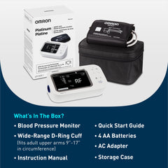 OMRON Platinum contenido de la caja dispuesto, listo para empezar