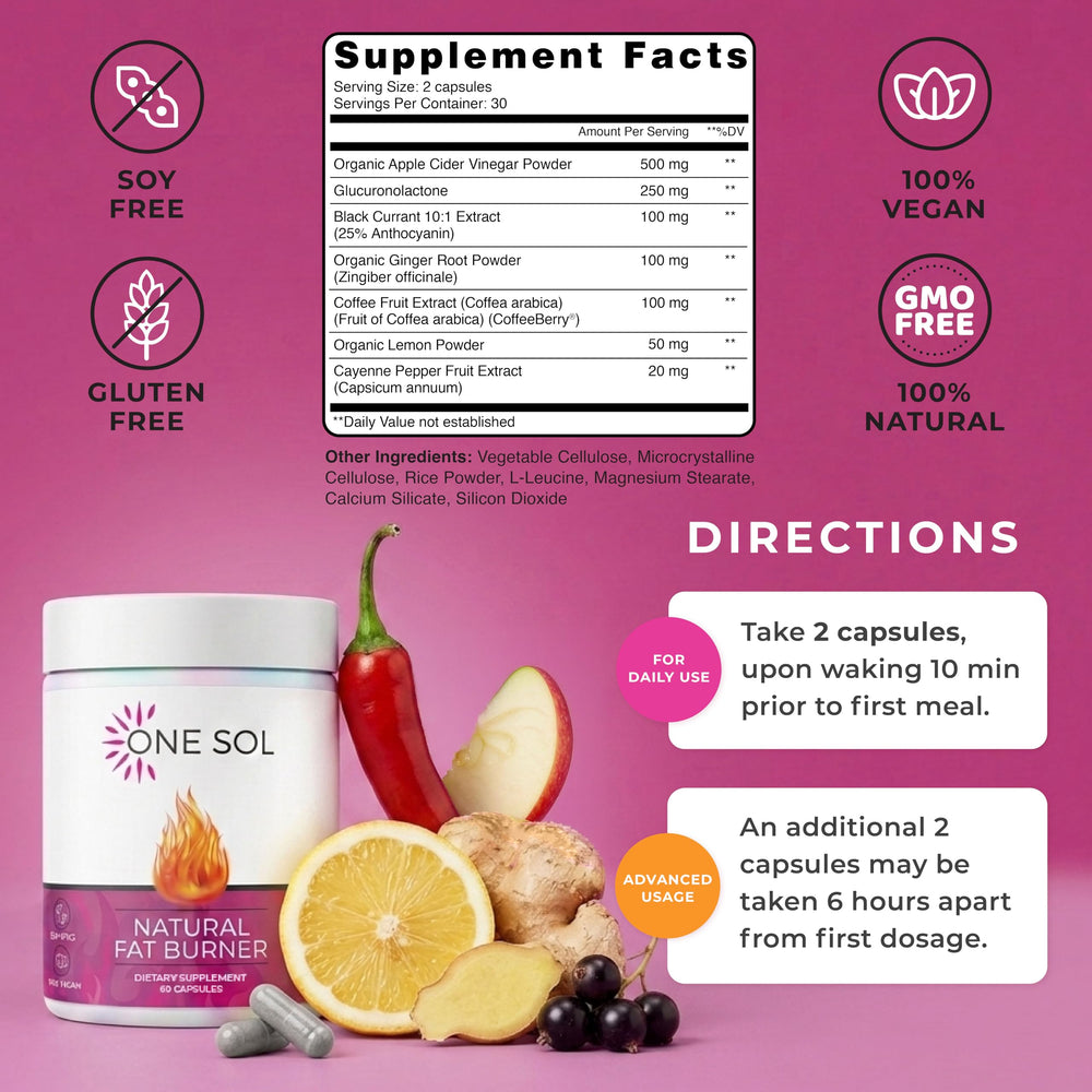 One Sol ingredientes en polvo primer plano con textura natural