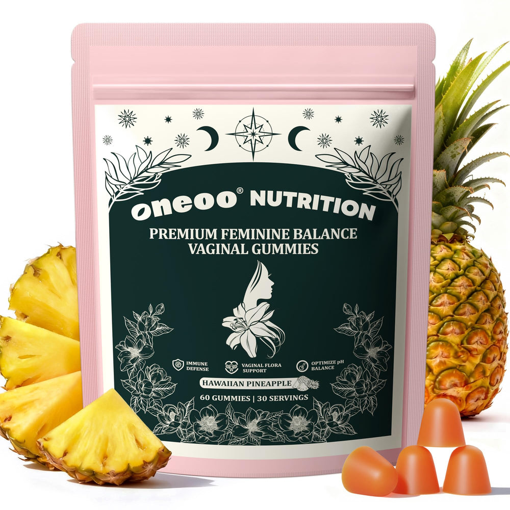 Oneoo envase frontal de las gominolas que muestra diseño y beneficio práctico
