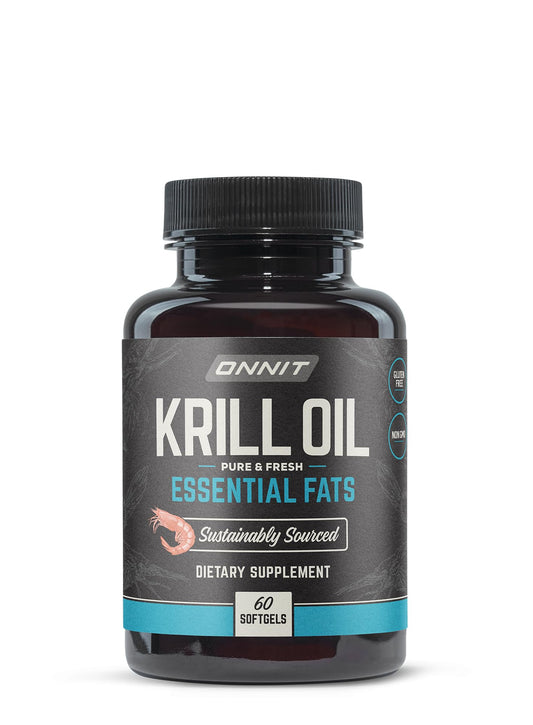 ONNIT Aceite de Krill Antártico, frasco de 60 cápsulas para uso diario