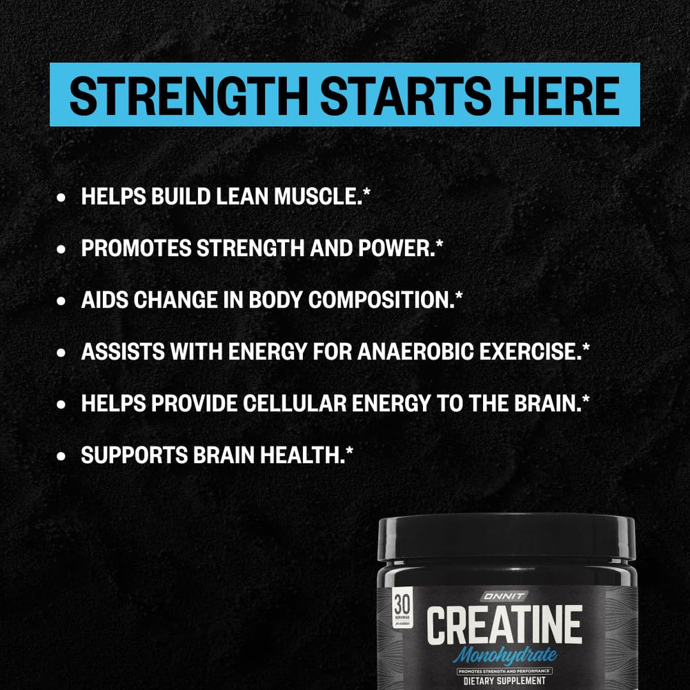ONNIT Creatine Monohydrate unflavored powder blends smoothly into drinks