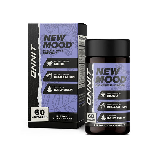 ONNIT New MOOD frontal del envase mostrando presentación y beneficios