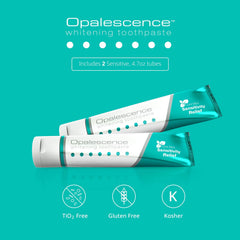 Opalescence textura de la crema en primer plano que muestra suavidad y acción blanqueadora
