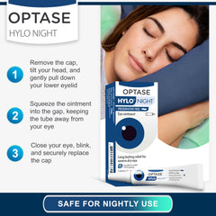 Optase HYLO Night comparación de tamaño 0.18 oz fácil de transportar