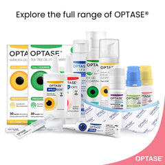 Optase etiqueta y embalaje mostrando ingredientes y sin conservantes